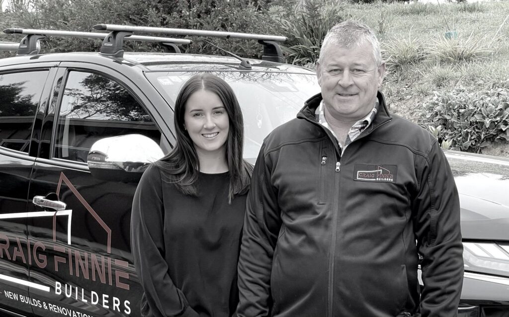 Craig Finnie and his daughter Cydnie with the Craig Finnie Builders ute